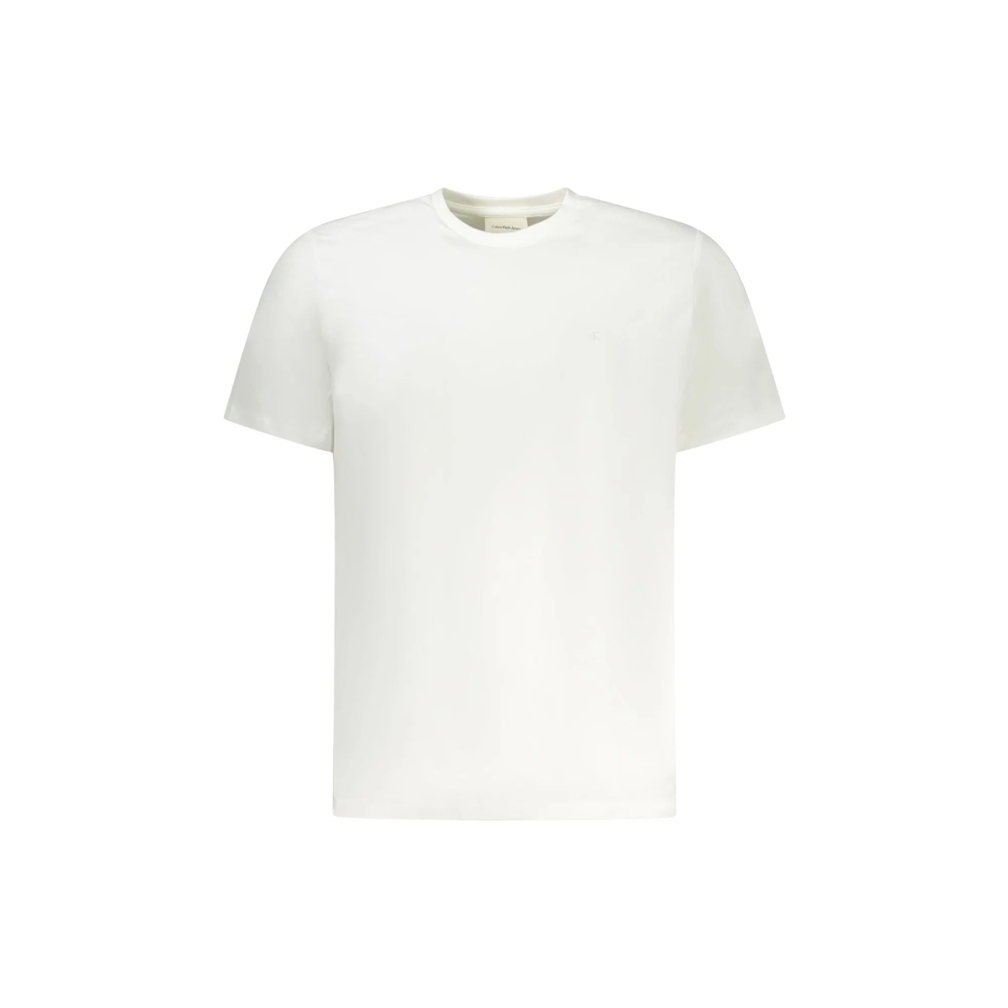 Calvin Klein T-Shirt Uomo Bianca Girocollo Cotone Logo Ricamato Bianco - foto prodotto