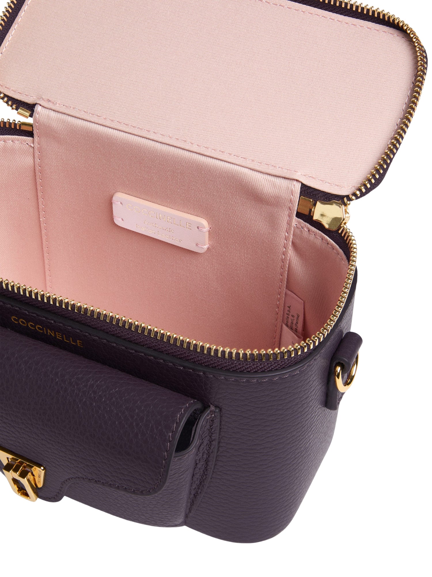 COCCINELLE Borsa Donna a Tracolla Viola, In Vera Pelle, Beat Generation