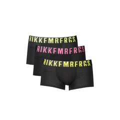 Bikkembergs Boxer Uomo Nero Parigamba Cotone Elasticizzato 3 Pezzi