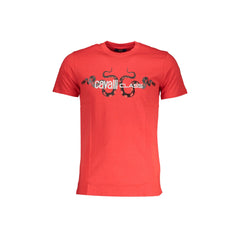 Cavalli Class T-Shirt Maniche Corte Uomo Rossa Stampa