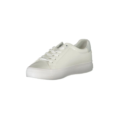 CALVIN KLEIN Scarpe Sportive Donna Bianche in Pelle con Lacci Sneakers bianco - vista 3