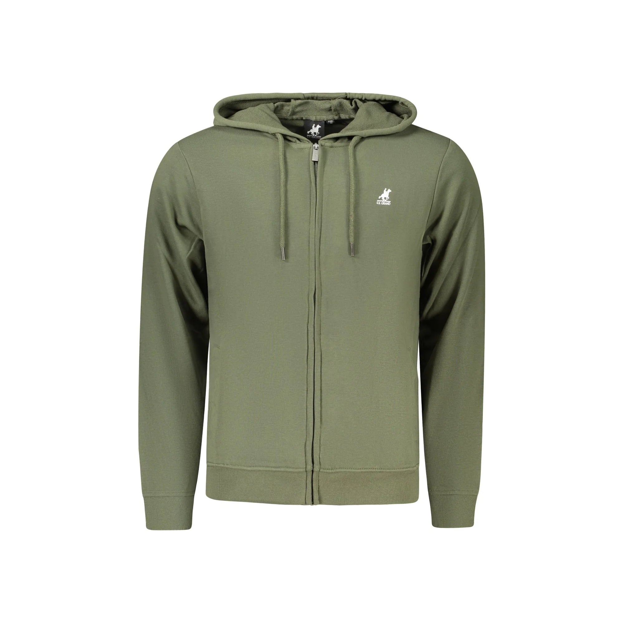 U.S. GRAND FELPA CON ZIP UOMO VERDE
