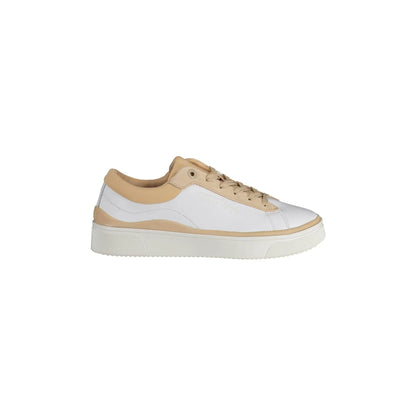 TOMMY HILFIGER Scarpe Sneakers Donna Bianche con Lacci e Logo Bianco - foto prodotto