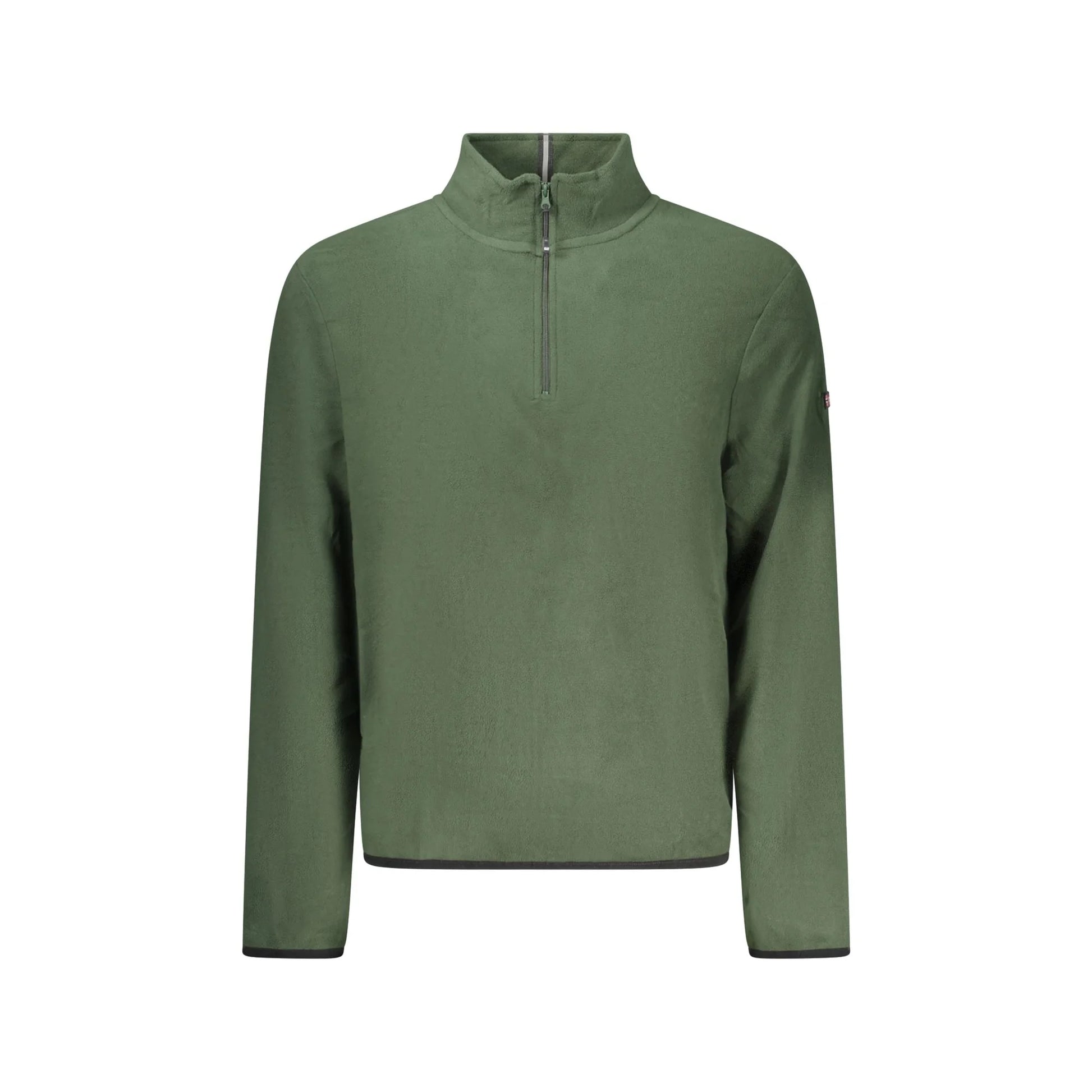 Norway 1963 Felpa Uomo Verde Mezza Zip Pile Applicazione Logo Felpe - foto prodotto