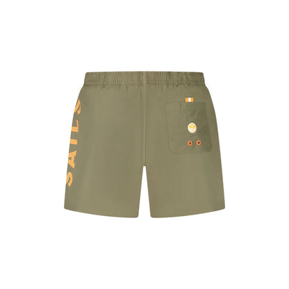 North Sails Costume da Mare Uomo Verde Stampa Logo - vista 2