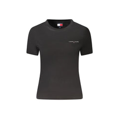Tommy Hilfiger T-Shirt Maniche Corte Donna Nera Stampa Logo