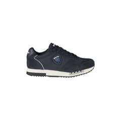BLAUER Sneakers Uomo Blu con Lacci e Dettagli a Contrasto