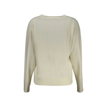 Guess Jeans Maglia Cardigan Donna Bianco Logo Maglie - vista 2