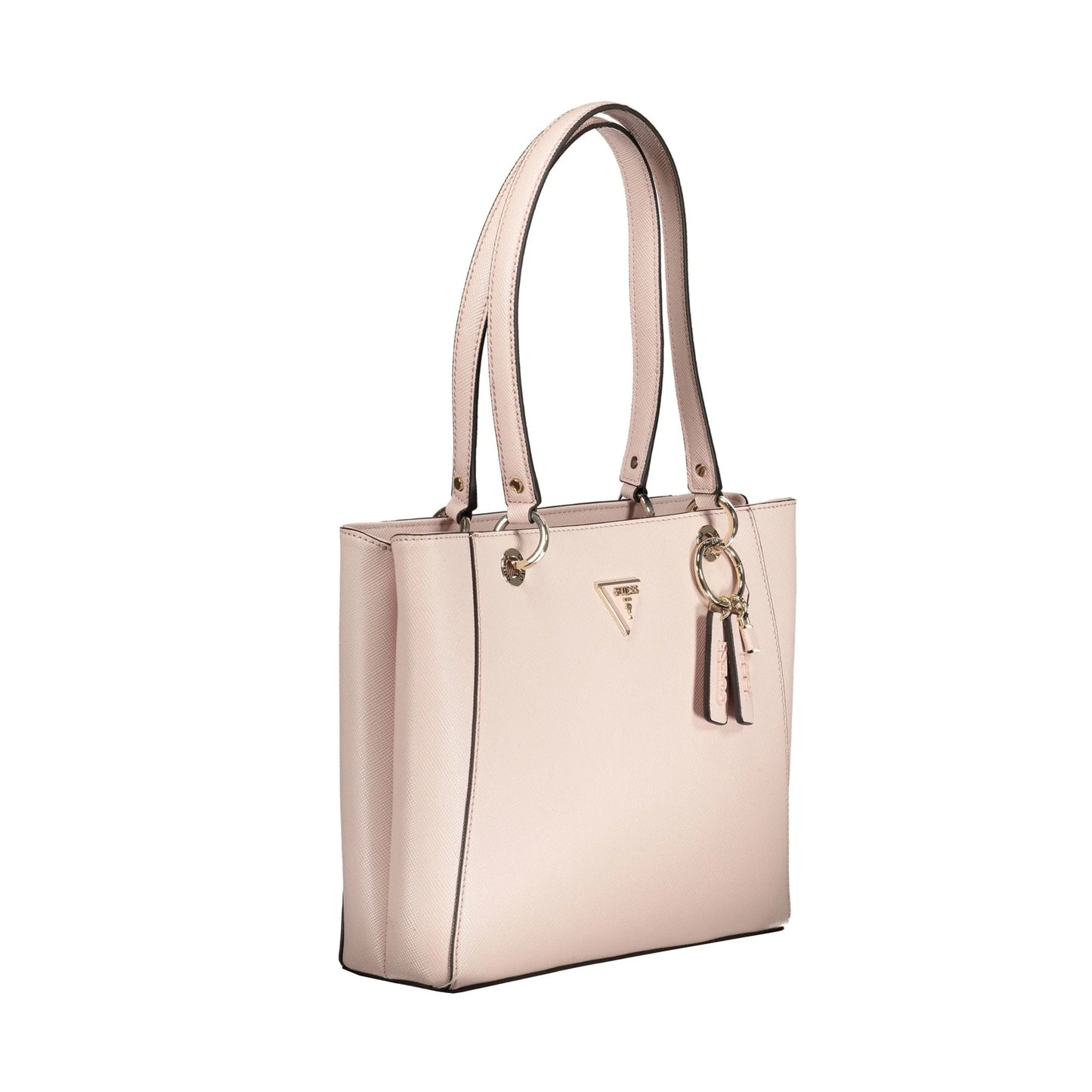 GUESS JEANS Borsa Donna Noelle Rosa Cipria a Spalla con Dettagli a Contrasto Borse - vista 3