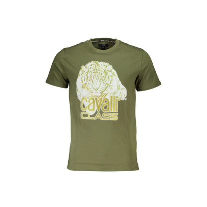 Cavalli Class T-Shirt Maniche Corte Uomo Verde Stampa - foto prodotto