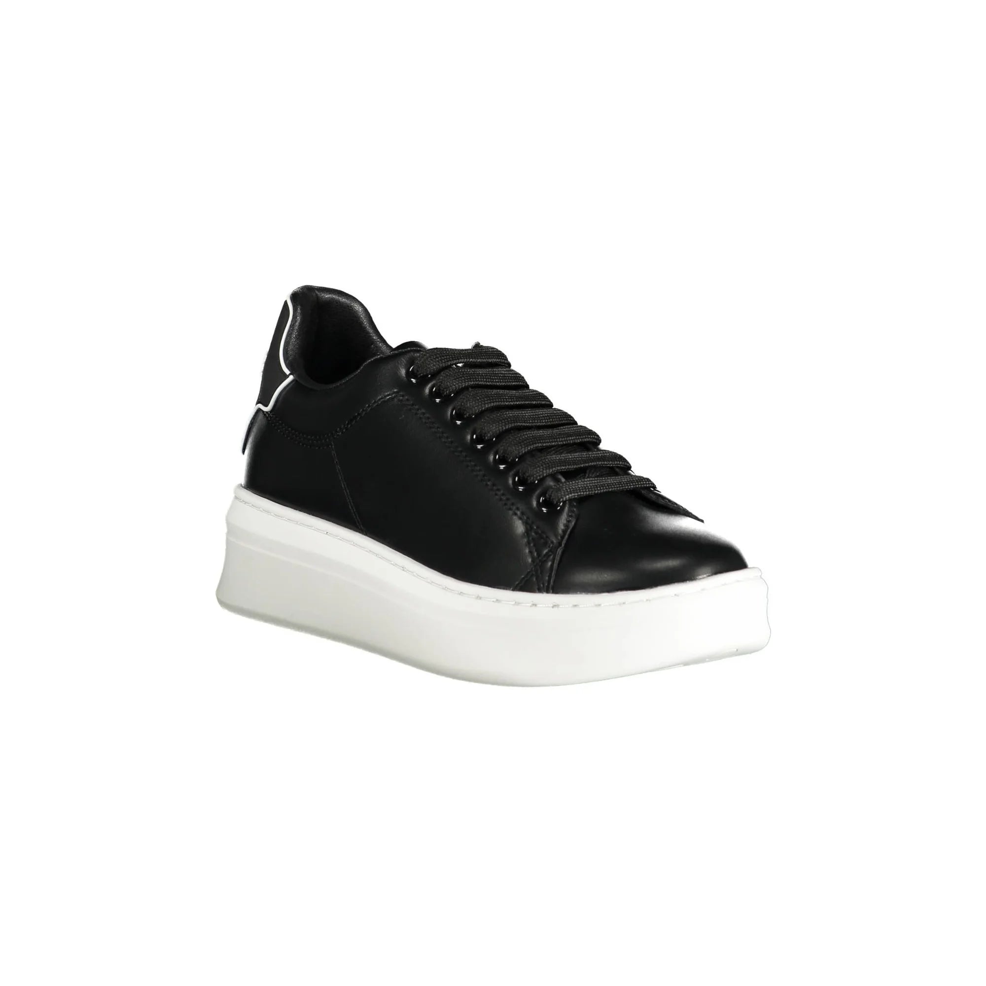 GAELLE PARIS Scarpe Sneakers Donna Nere con Doppio Laccio e Logo nero - vista 2