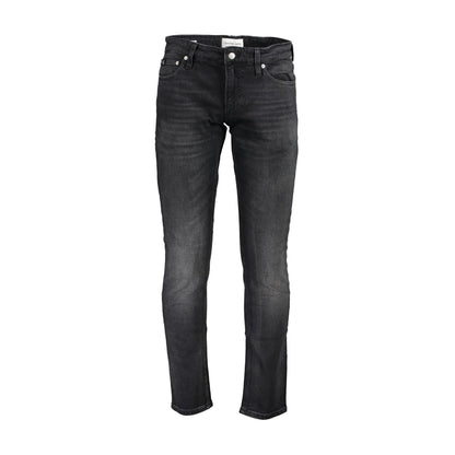 Calvin Klein Jeans Uomo Nero Slim Fit Effetto Slavato Logo - foto prodotto