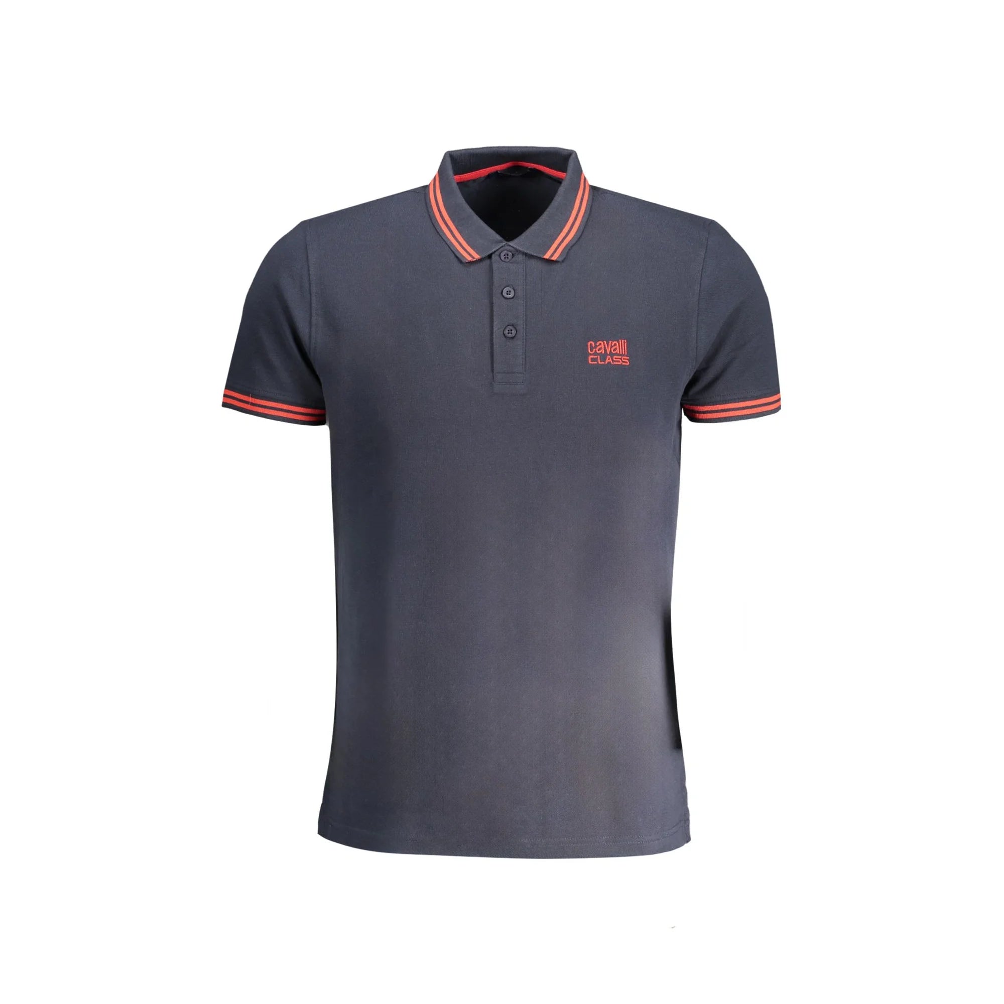 Cavalli Class Polo Uomo Blu Maniche Corte Cotone Ricamo Logo - foto prodotto