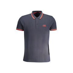 Cavalli Class Polo Homme Bleu Manches Courtes Coton Broderie Logo