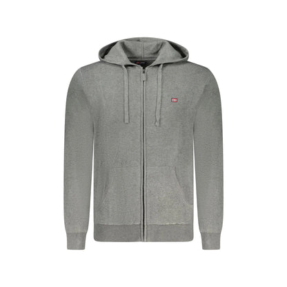 Norway 1963 Cardigan Uomo Grigio con Cappuccio Zip Tasche Ricamo Logo Maglie - foto prodotto
