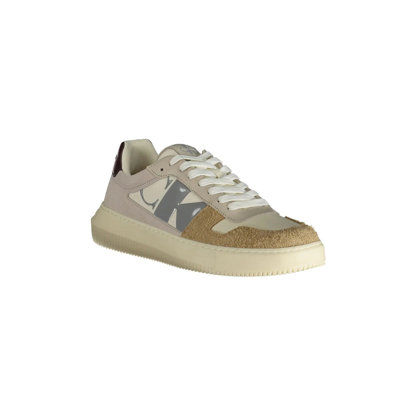 CALVIN KLEIN Scarpe Sneakers Uomo Beige con Dettagli a Contrasto - vista 2