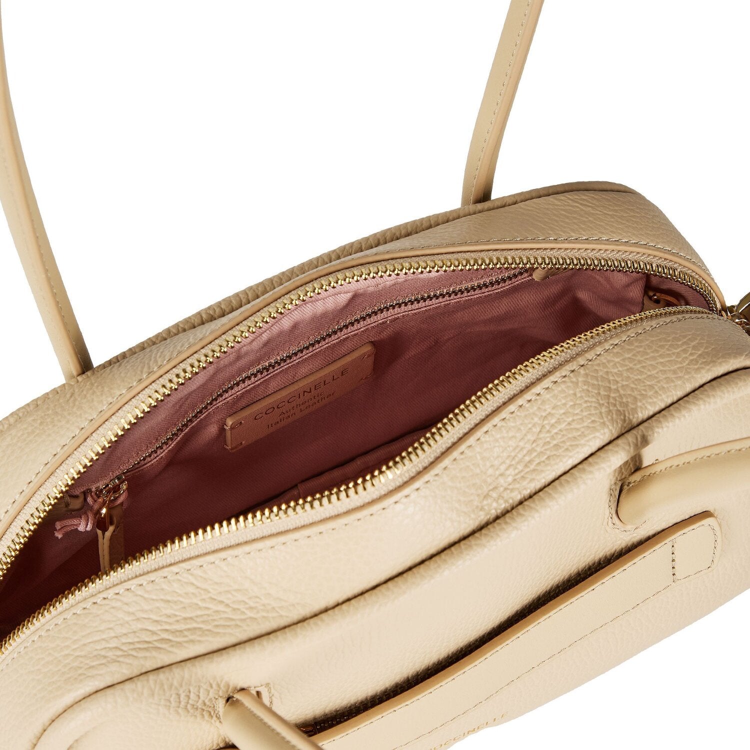 Coccinelle Borsa a Spalla Pelle Donna Beige Logo Borse - vista 5