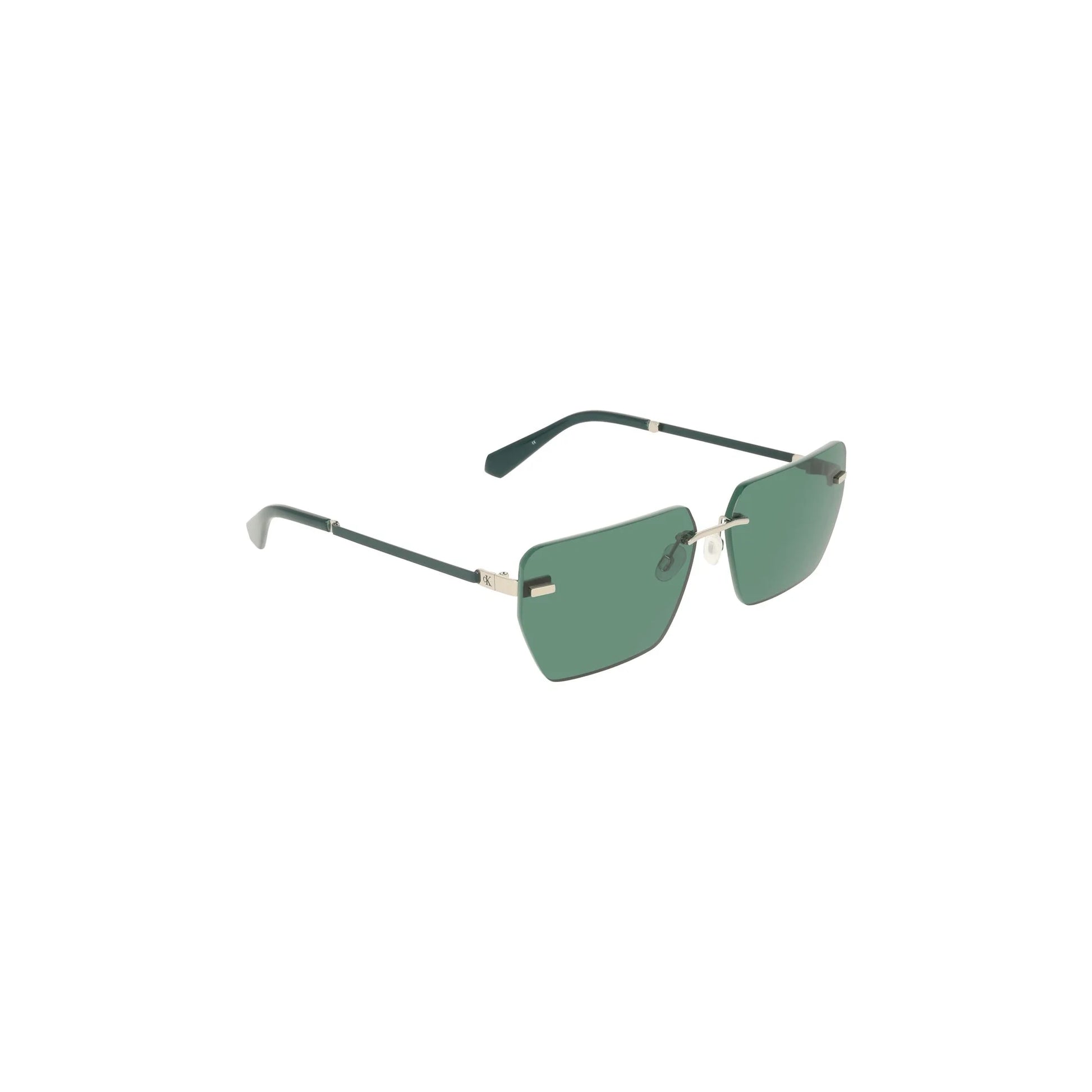 Calvin Klein Occhiali da Sole Uomo Verde Lente Quadrata Logo - vista 3