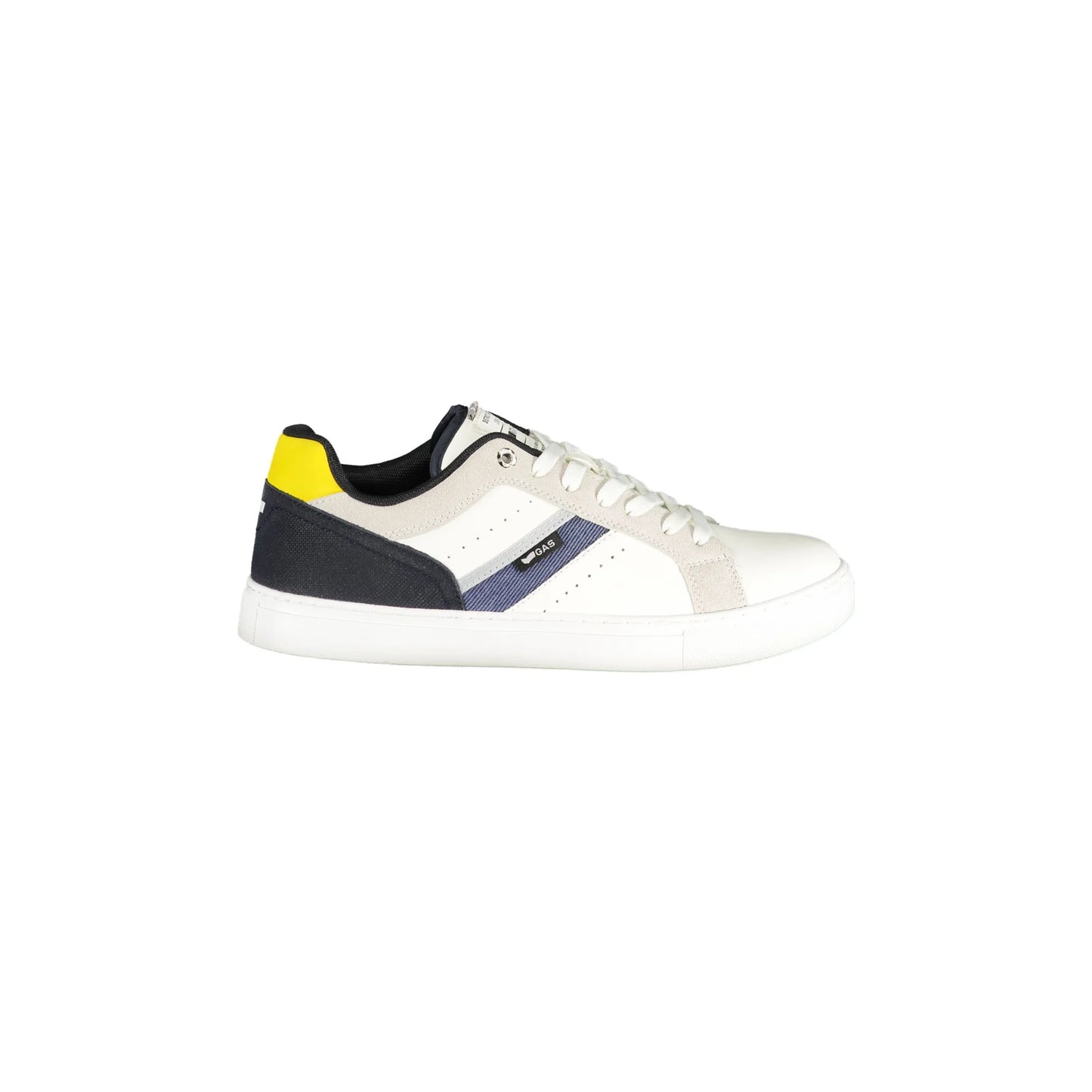 Gas Sneakers Uomo Bianche Lacci Plantare Removibile Logo Bianco - foto prodotto