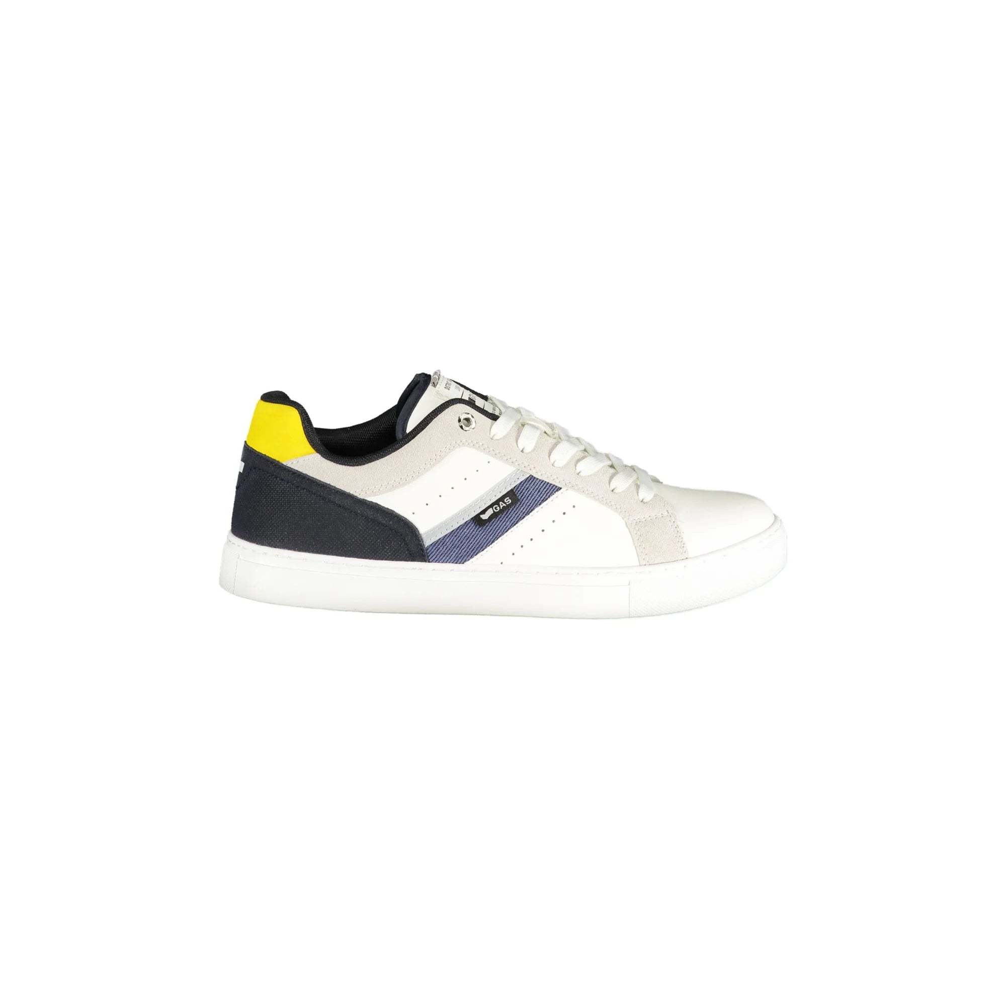 Gas Sneakers Uomo Bianche Lacci Plantare Removibile Logo Bianco - foto prodotto