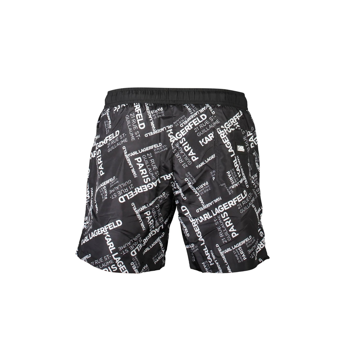 Karl Lagerfeld Beachwear Costume da Mare Uomo Nero con Logo - vista 2