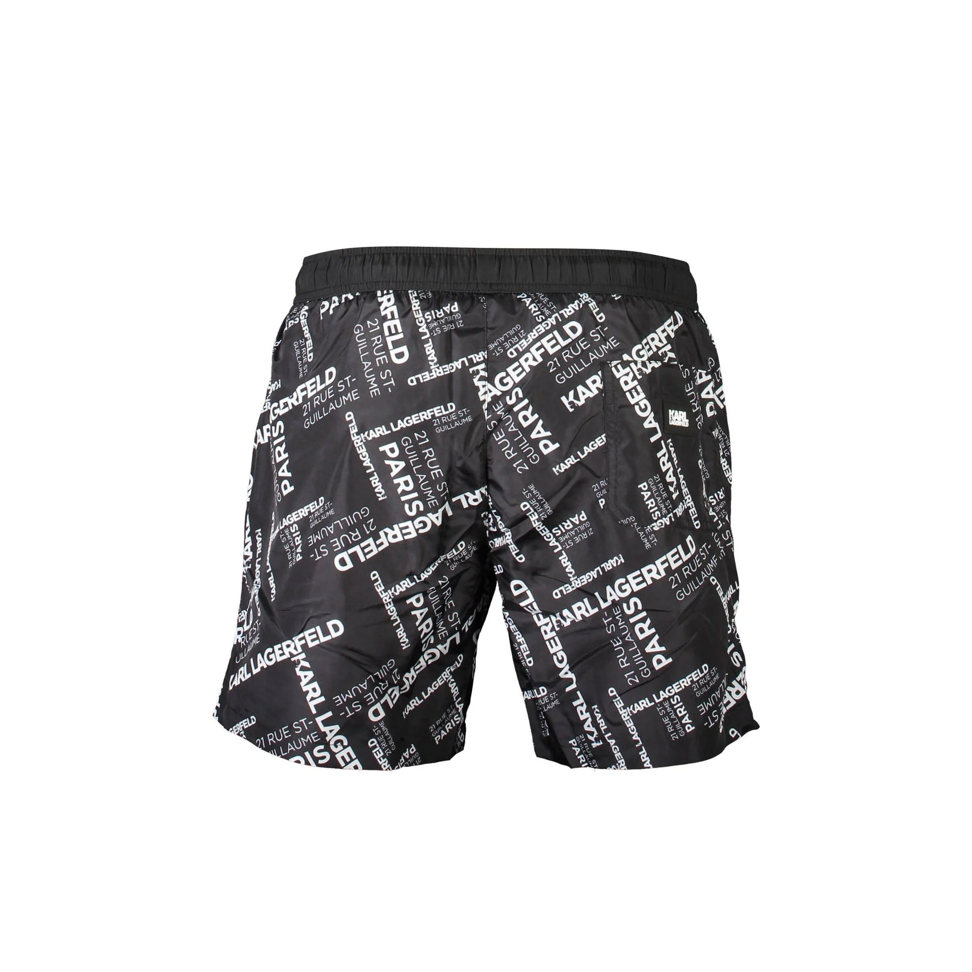 Karl Lagerfeld Beachwear Costume da Mare Uomo Nero con Logo - vista 2