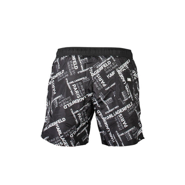 Karl Lagerfeld Beachwear Costume da Mare Uomo Nero con Logo - vista 2
