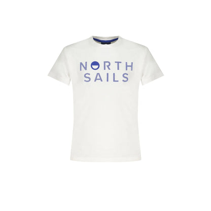North Sails T-Shirt Maniche Corte Bambino Bianca Stampa Logo Bianco - foto prodotto