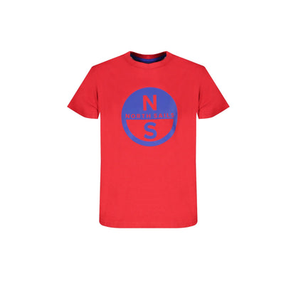 North Sails T-Shirt Maniche Corte Bambino Rossa Stampa Logo Rosso - foto prodotto