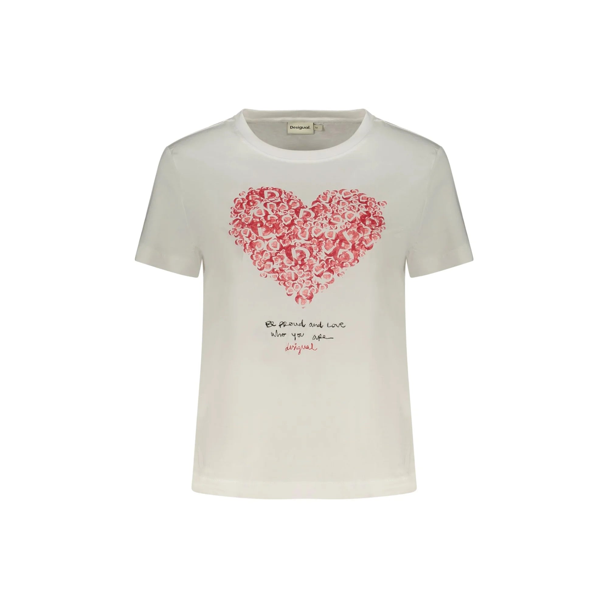 DESIGUAL T-SHIRT MANICHE CORTE DONNA BIANCO