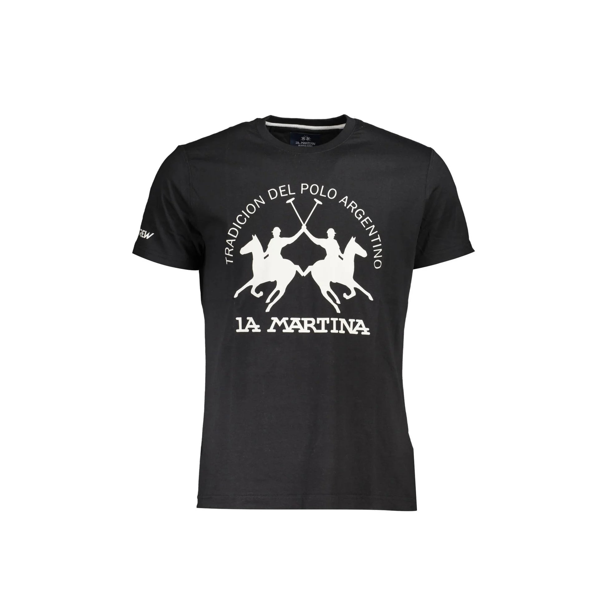 La Martina T-Shirt Maniche Corte Uomo Nera Stampa Logo Nero - foto prodotto