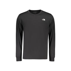 The North Face T-Shirt homem mangas compridas preta bordada com logótipo