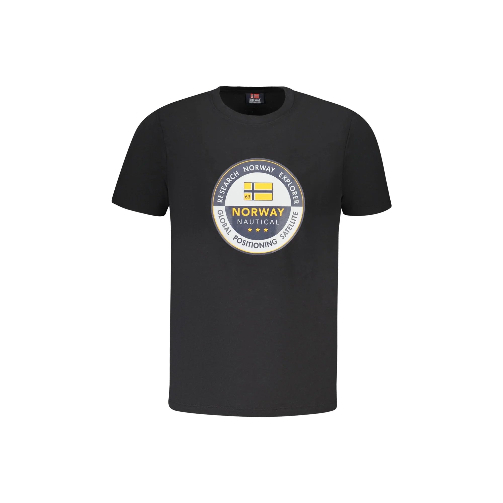 Norway 1963 T-Shirt Maniche Corte Uomo Nera Stampa Logo Nero - foto prodotto