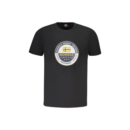 Norway 1963 T-Shirt Maniche Corte Uomo Nera Stampa Logo Nero - foto prodotto