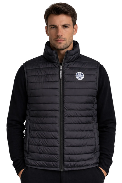 North Sails Smanicato Uomo Nero con Logo Giubbotti e Giacche - foto prodotto