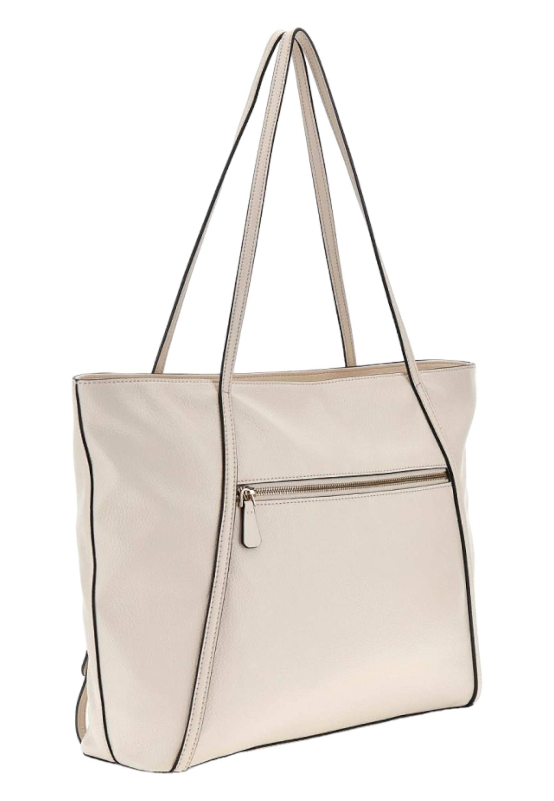 GUESS JEANS Borsa Donna a Spalla Beige Levia con Tasca Esterna