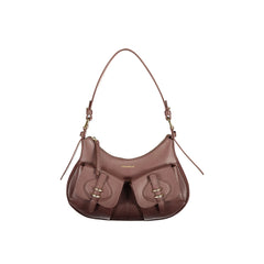 Coccinelle Umhängetasche echtes Leder Damen Braun mit Logo