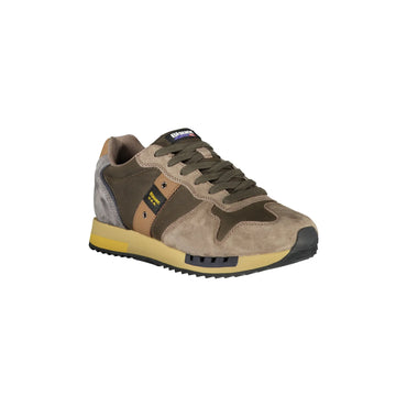 BLAUER Sneakers Uomo Verdi con Lacci e Dettagli a Contrasto - vista 2