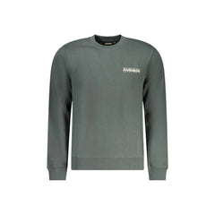 Napapijri Felpa Maniche Lunghe Uomo Verde Stampa Logo