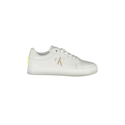 CALVIN KLEIN Scarpe Sneakers Donna Bianche con Dettagli a Contrasto e Logo Bianco - foto prodotto