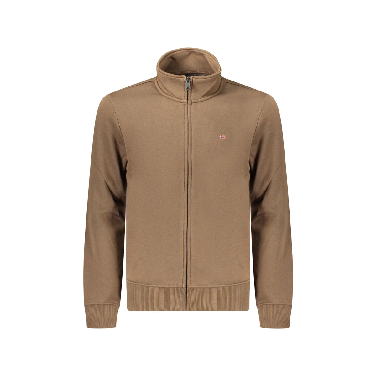 NAPAPIJRI FELPA CON ZIP UOMO MARRONE