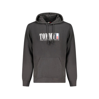 Tommy Hilfiger Felpa Uomo Nera con Cappuccio Garzata Logo Felpe Nero - foto prodotto