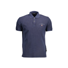 Napapijri Polo de Manga Corta Hombre Azul Estampado/Brodería/Logo