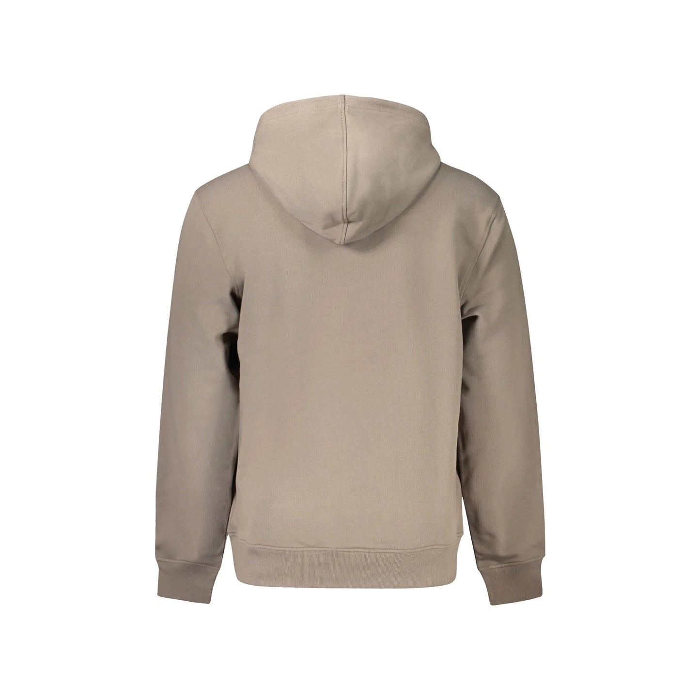 Calvin Klein Felpa Uomo Marrone Cappuccio Garzata Tascone Stampa Felpe - vista 2