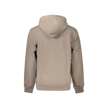 Calvin Klein Felpa Uomo Marrone Cappuccio Garzata Tascone Stampa Felpe - vista 2