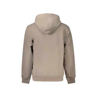 Calvin Klein Felpa Uomo Marrone Cappuccio Garzata Tascone Stampa Felpe - vista 2