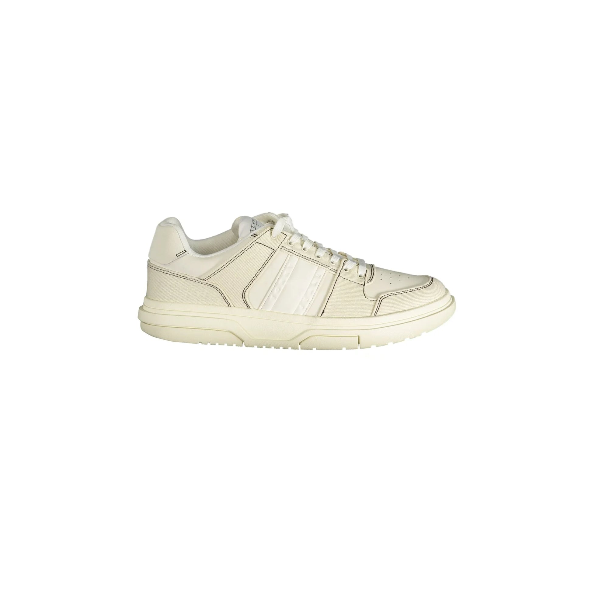 TOMMY HILFIGER Scarpe Sneakers Uomo Bianche con Dettagli a Contrasto Bianco - foto prodotto