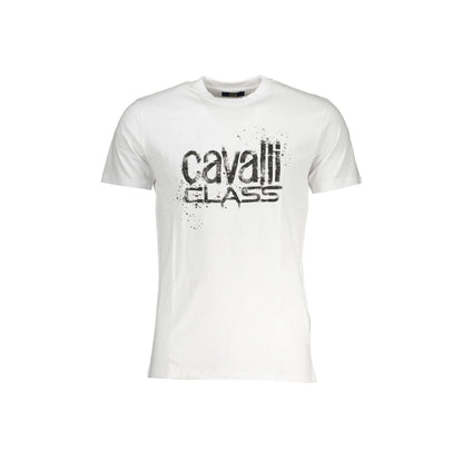 Cavalli Class T-Shirt Maniche Corte Uomo Bianca Stampa Logo Bianco - foto prodotto