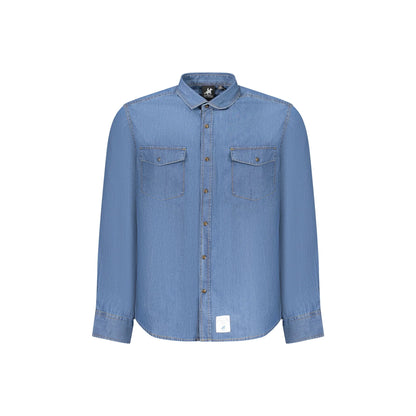 U.S. Grand Camicia Maniche Lunghe Uomo Blu Collo alla Francese Camicie - foto prodotto