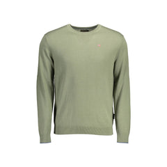 Napapijri Pull Homme Vert Col Rond Manches Longues